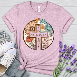 He Is Risen Cross Heathered Tee