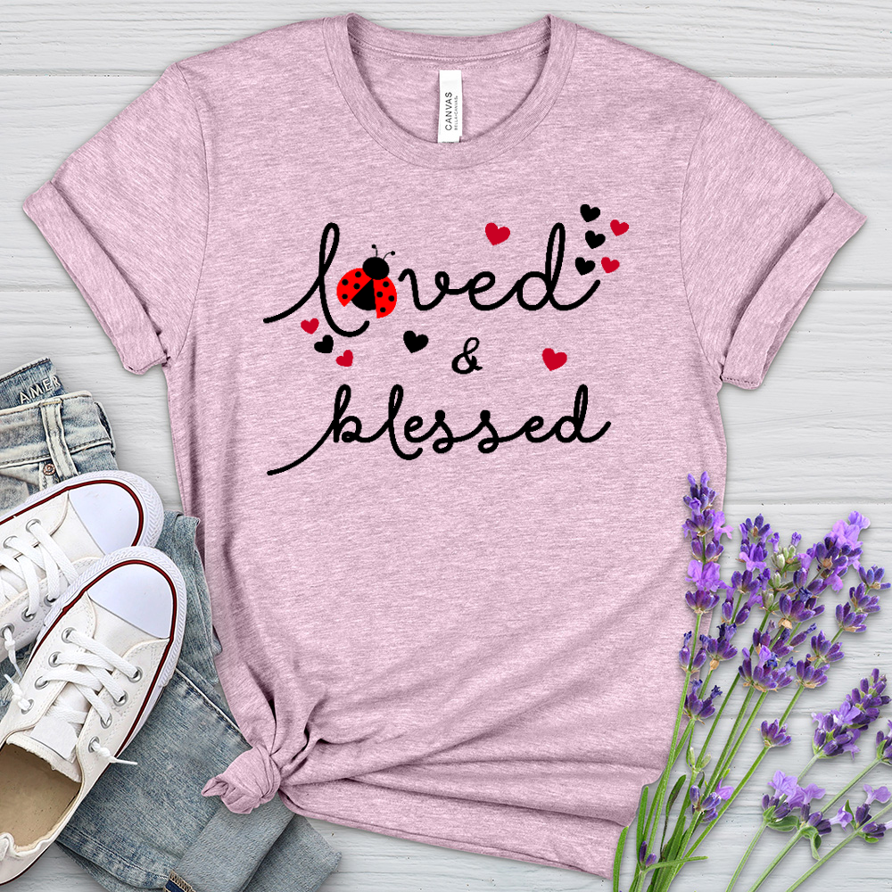 Loved & Blessed Ladybug Heathered Tee