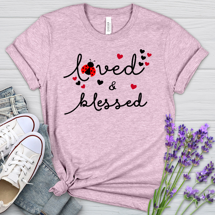 Loved & Blessed Ladybug Heathered Tee