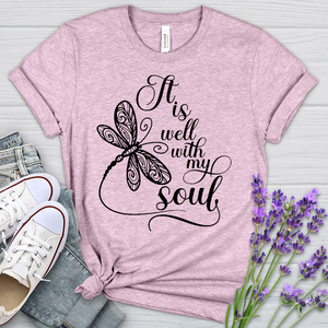 It Is Well Dragonfly Heathered Tee