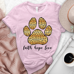 Bold Leopard Faith Paw Print Heathered Tee