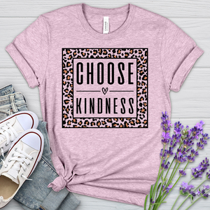 Choose Kindness Leopard Heathered Tee