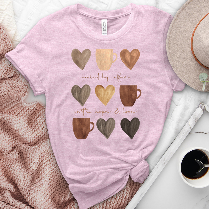 Coffee Faith Hope Love Heathered Tee