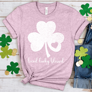 Loved Lucky Blessed Heathered Tee