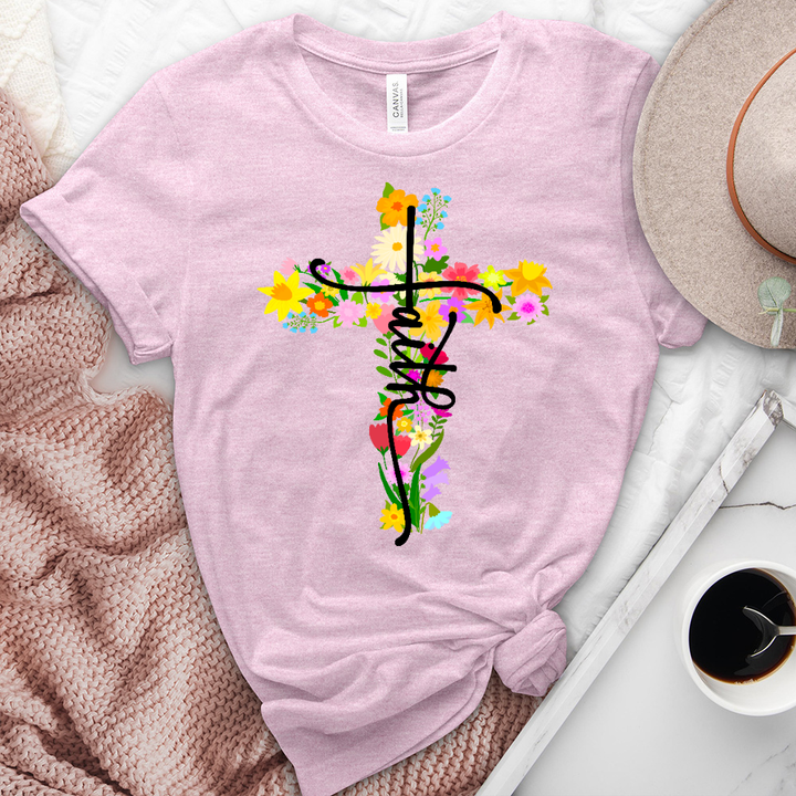 Floral Cross Faith Tee