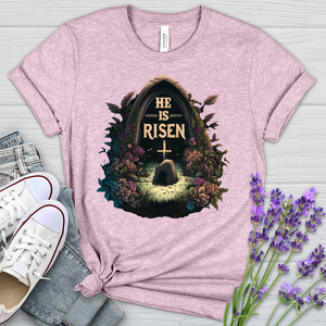 He Is Risen Grave Heathered Tee