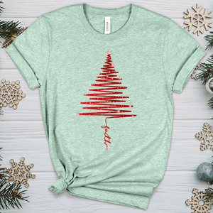 Red Shining Faith Tree Heathered Tee