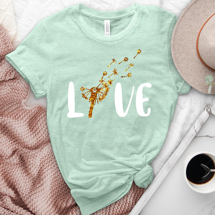 Gold Floating Paw Prints Heathered Tee