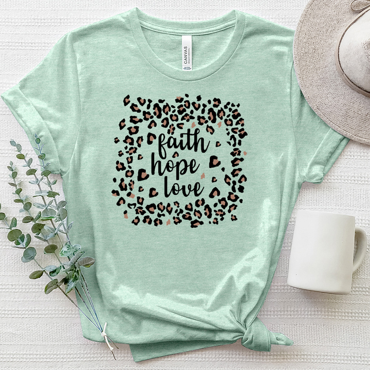 Faith Hope Love Leopard Box Heathered Tee