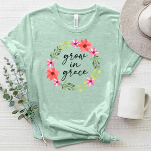 Grow in Grace Wreath Heathered Tee