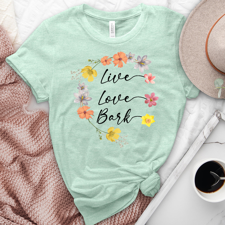 Live love bark heathered tee