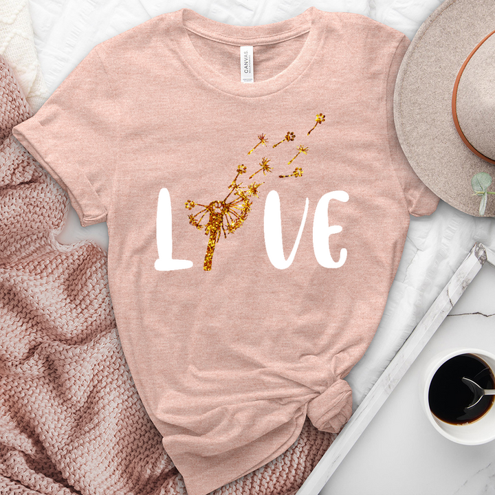 Gold Floating Paw Prints Heathered Tee