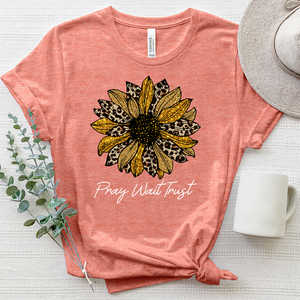 Pray Wait Trust Leopard Flower Heathered Tee