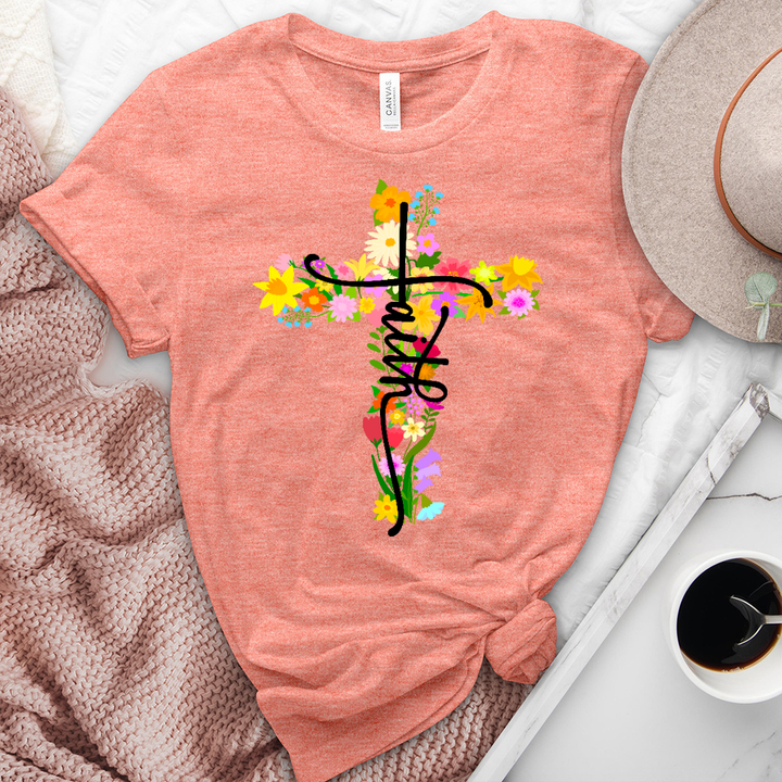 Floral Cross Faith Tee