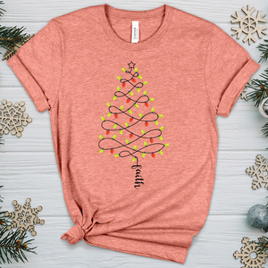 Faith Christmas Lights Heathered Tee