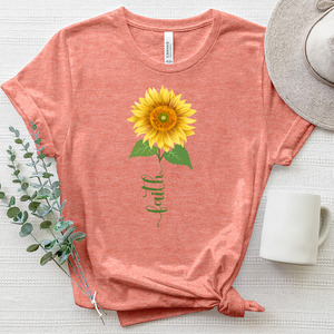 Faith Sunflower Mandala Heathered Tee