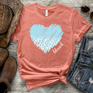 Bless Blue Heart Heathered Tee