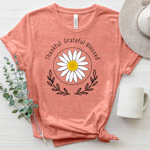 Thankful Olive Branch Daisy Heathered Tee