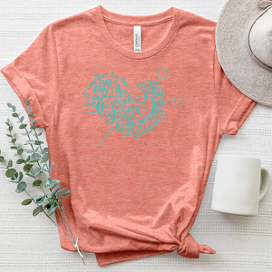 Knit Together Heart Heathered Tee