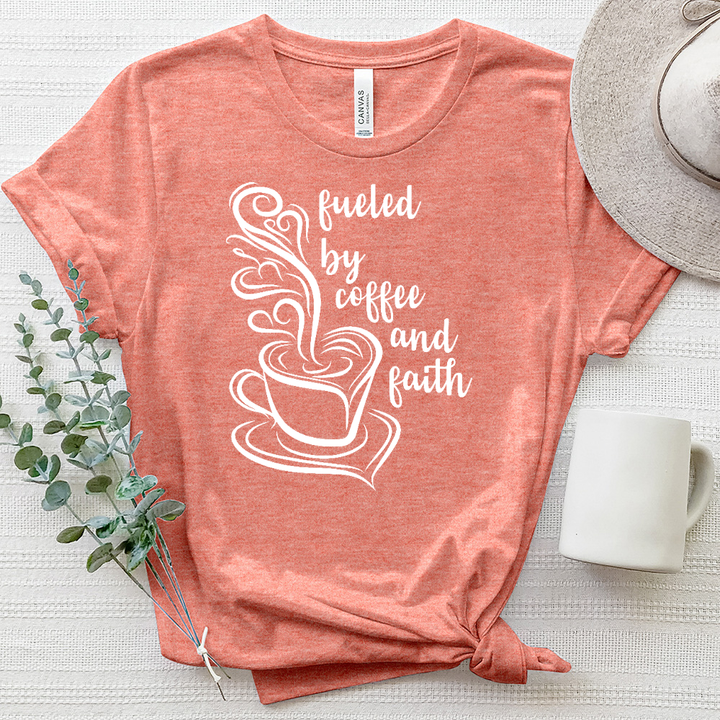 Fueled by Coffee and Faith Art Heathered Tee