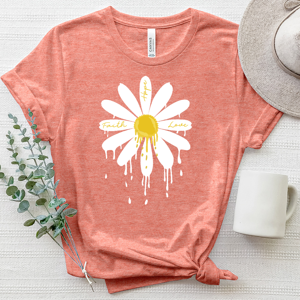 Daisy Drip Heathered Tee