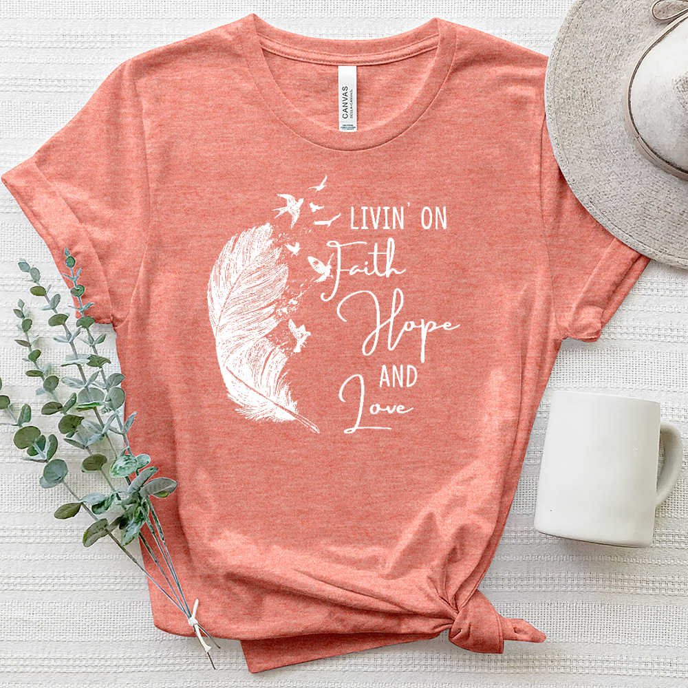 Living On Heathered Tee
