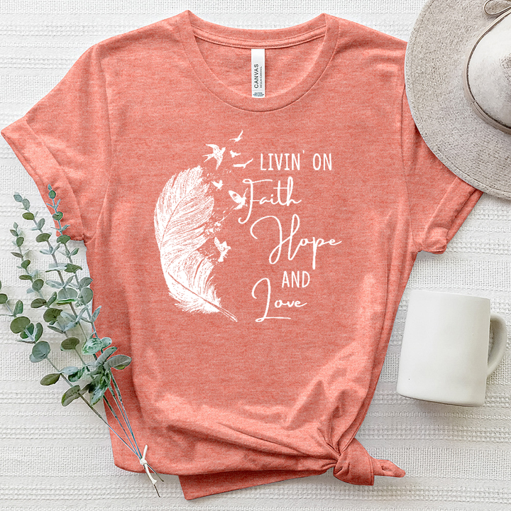 Living On Heathered Tee