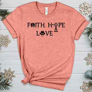 Country Faith Hope Love V1 Heathered Tee