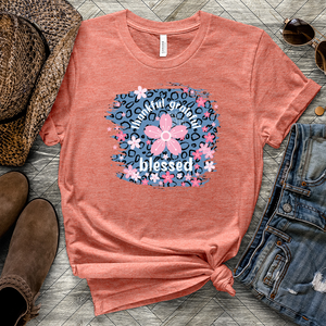 Blessed Floral Leopard Heathered Tee