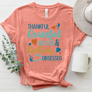 Thankful & Knitting Obsessed Heathered Tee