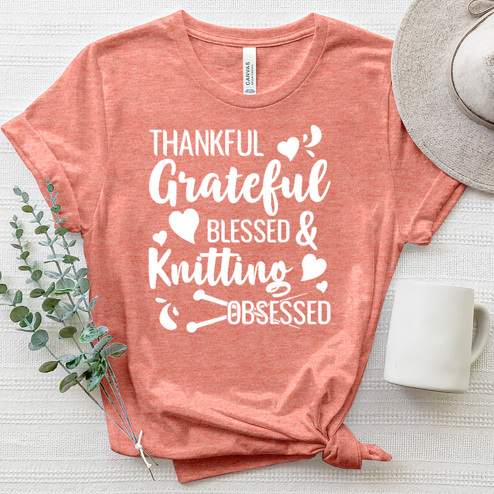 Thankful & Knitting Obsessed Heathered Tee