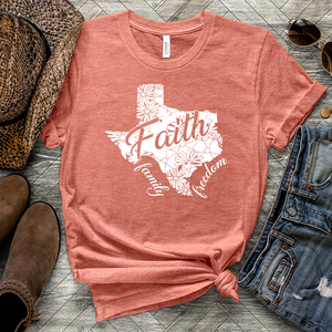 Faith Family Freedom Heathered Tee