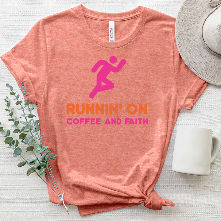 Runnin' on Coffee and Faith Heathered Tee