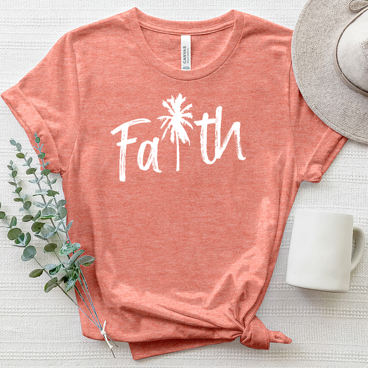 Faith Palm Tree Heathered Tee
