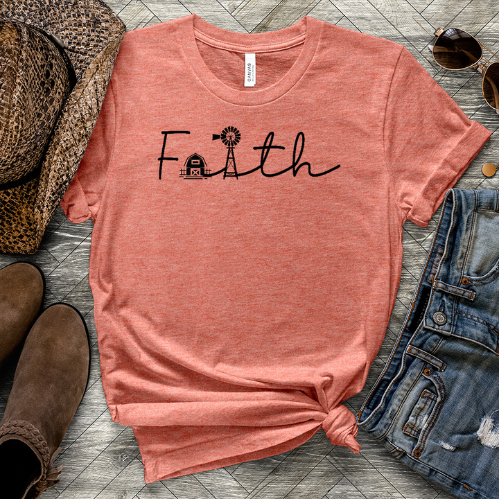 Faith On The Farm Heathered Tee