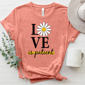 Love Is Patient Daisy Flower Heathered Tee