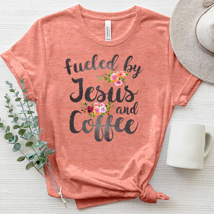 Fueled by Jesus and Coffee 2 Heathered Tee