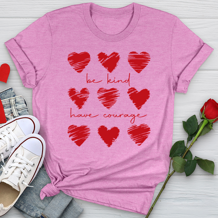 Be Kind Have Courage Hearts Softstyle Tee