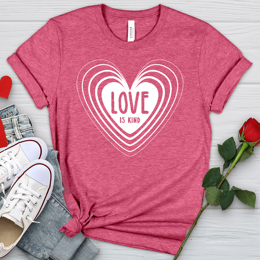 Love Is Kind White Heart Heathered Tee