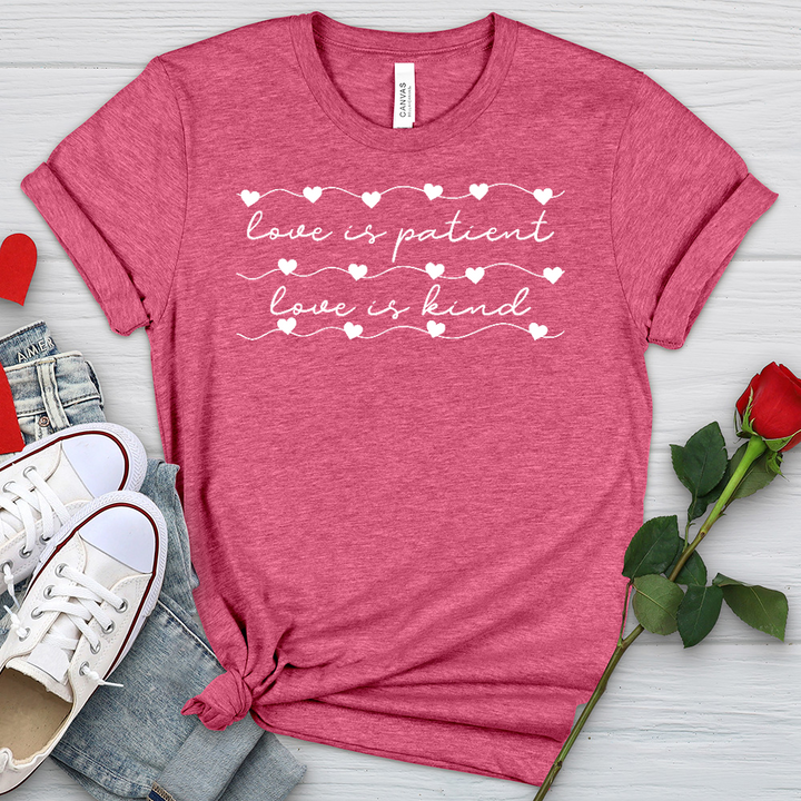 Love Is Patient Heart Strings Heathered Tee