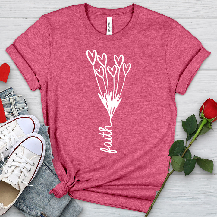 Faith Heart Bouquet Heathered Tee