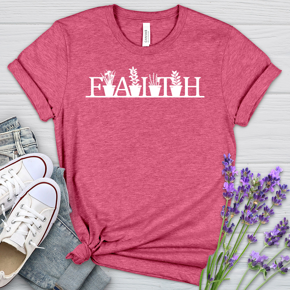 Faith Garden Letters Heathered Tee