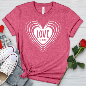 Love Is Kind White Heart Heathered Tee