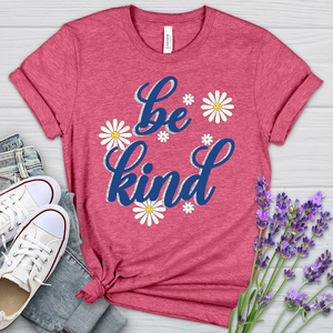 Be Kind Happy Daisies Heathered Tee