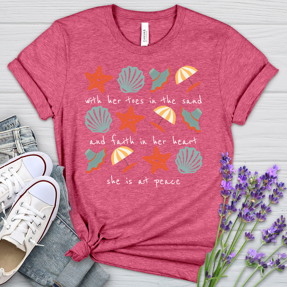 She Is at Peace Beach Heathered Tee