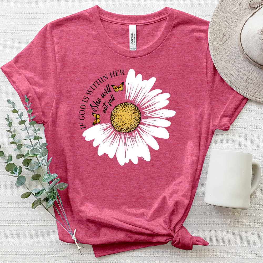 She will not Fall Daisy Heathered Tee