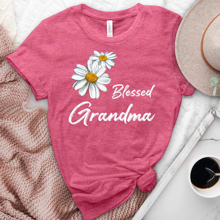 Blessed Grandma Daisy Heathered Tee