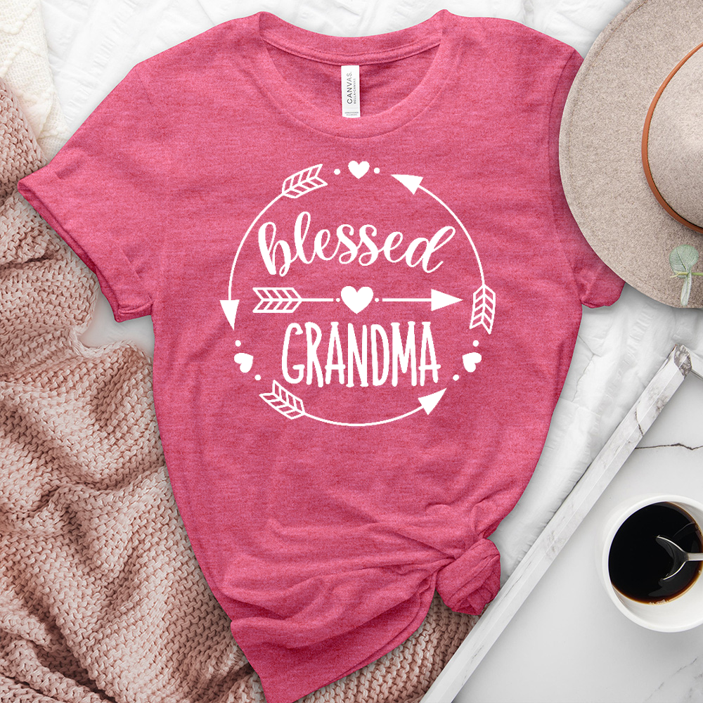 Blessed Grandma Arrows Heathered Tee