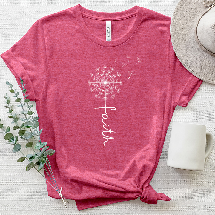 Faith Dandelion Art Heathered Tee