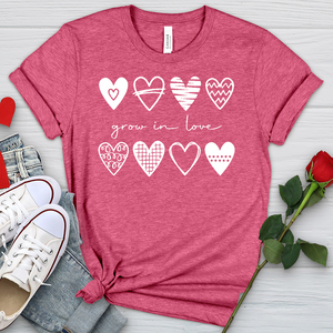 Grow In Love Hearts Heathered Tee